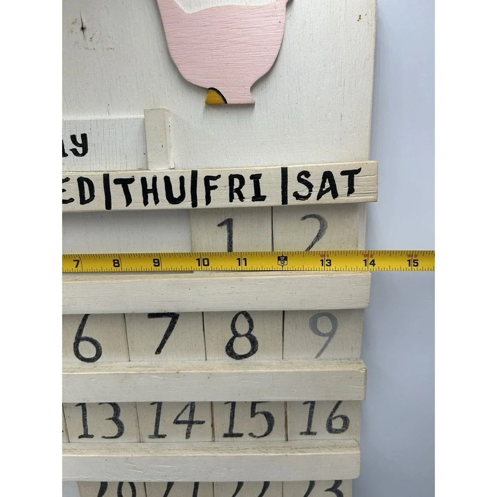 Vintage Goose Country Wooden Wood Perpetual Calendar Cottage Core Incomplete